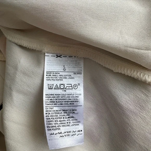 Waist-Difined Bell-Sleeve Faux-Wrap Dress for Women, white floral, Size L - Picture 11 of 12